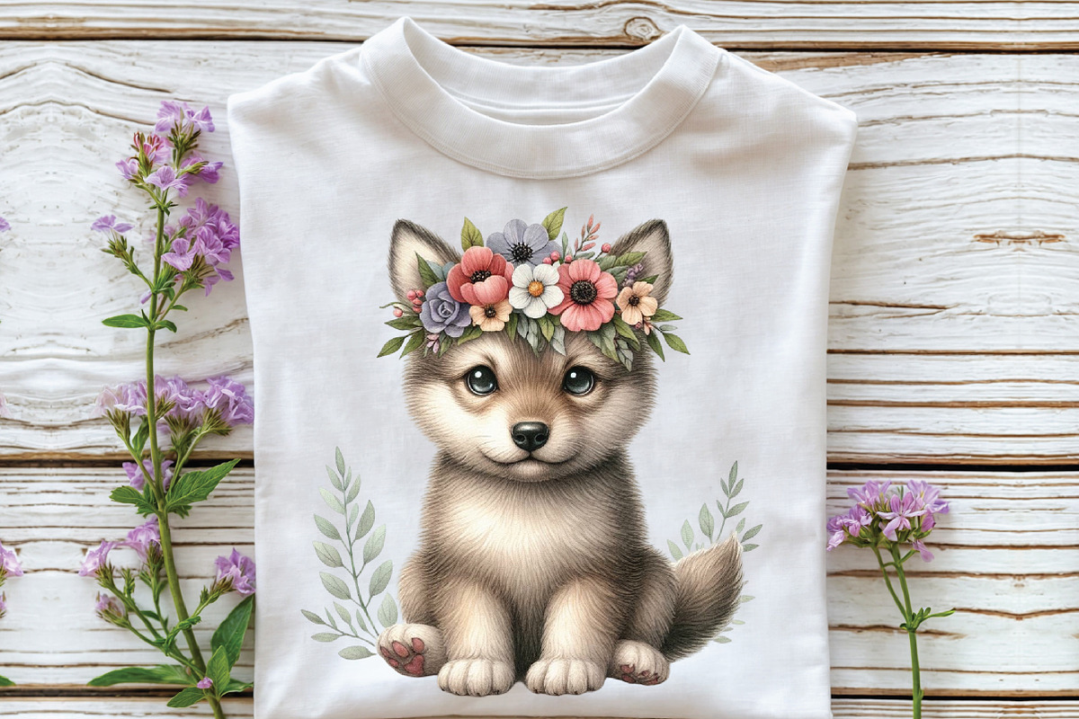 Watercolor Cute Baby Wolf Clipart, an Illustration by CraftArtStudio (Photo 3 of 6)