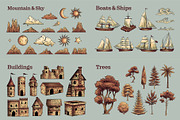 Vintage Map Creator Kit, an Object Graphic by DesignerCandies (Thumbnail 10 of 15)
