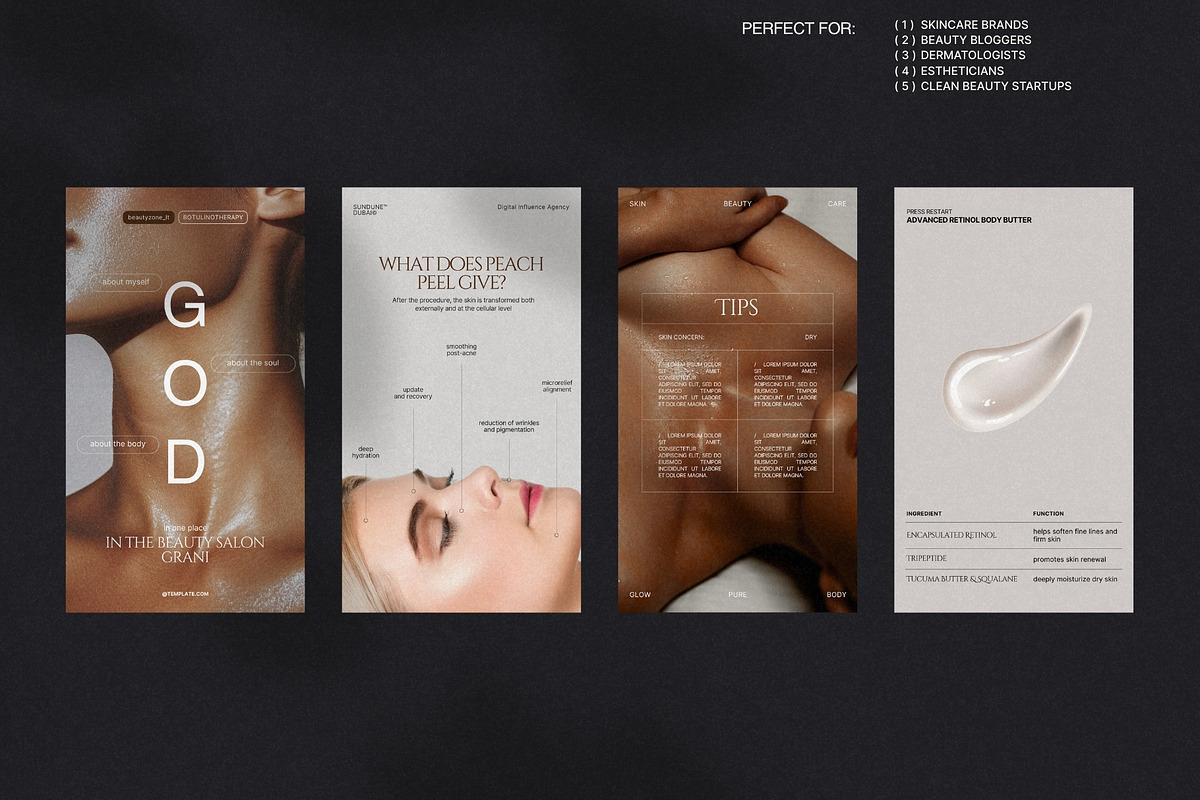 Skincare Story & Post Kit Canva preview 2