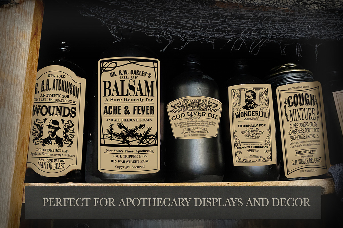 Vintage Apothecary Linocuts, an Illustration by WhiteRiverStudio (Photo 6 of 8)