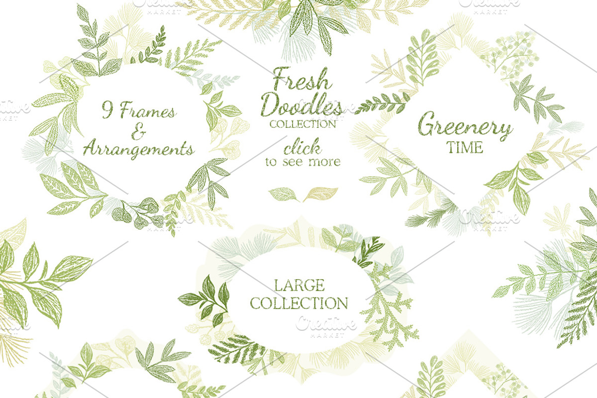 Leaves Branches & Herbs Fresh Doodle, a Decorative Illustration by antuanetto (Photo 5 of 11)