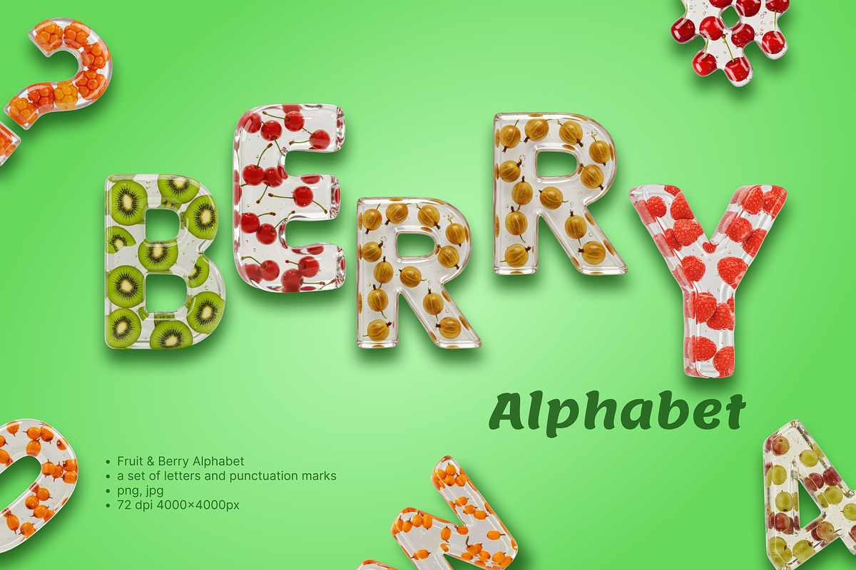 Fruit & Berry Alphabet, an Object Graphic by lokfrid (Photo 1 of 6)