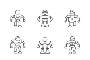 Set line icons of robot, an Outline Icon by motorama