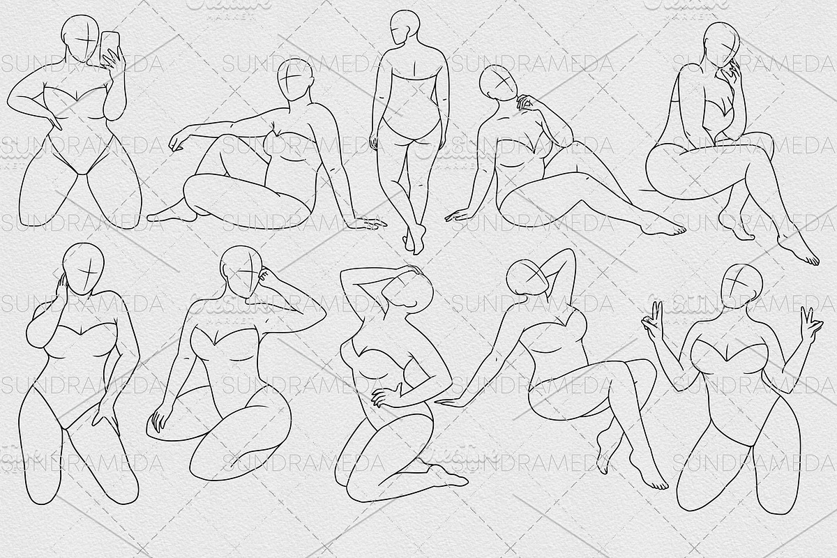 Plus Size Female Body Procreate, a Brush Add-On by sundrameda (Photo 4 of 9)