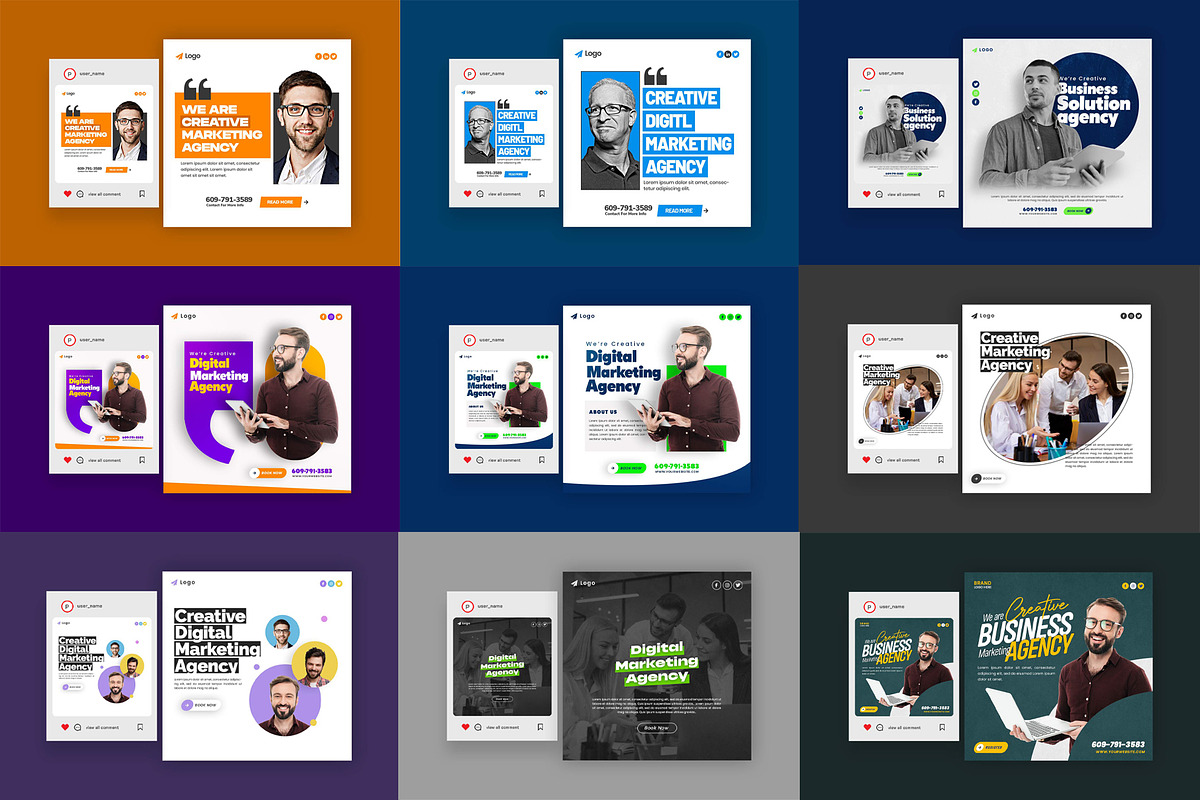 Marketing Agency Posts Bundle, a Social Media Template by Saman Osama (Photo 2 of 5)