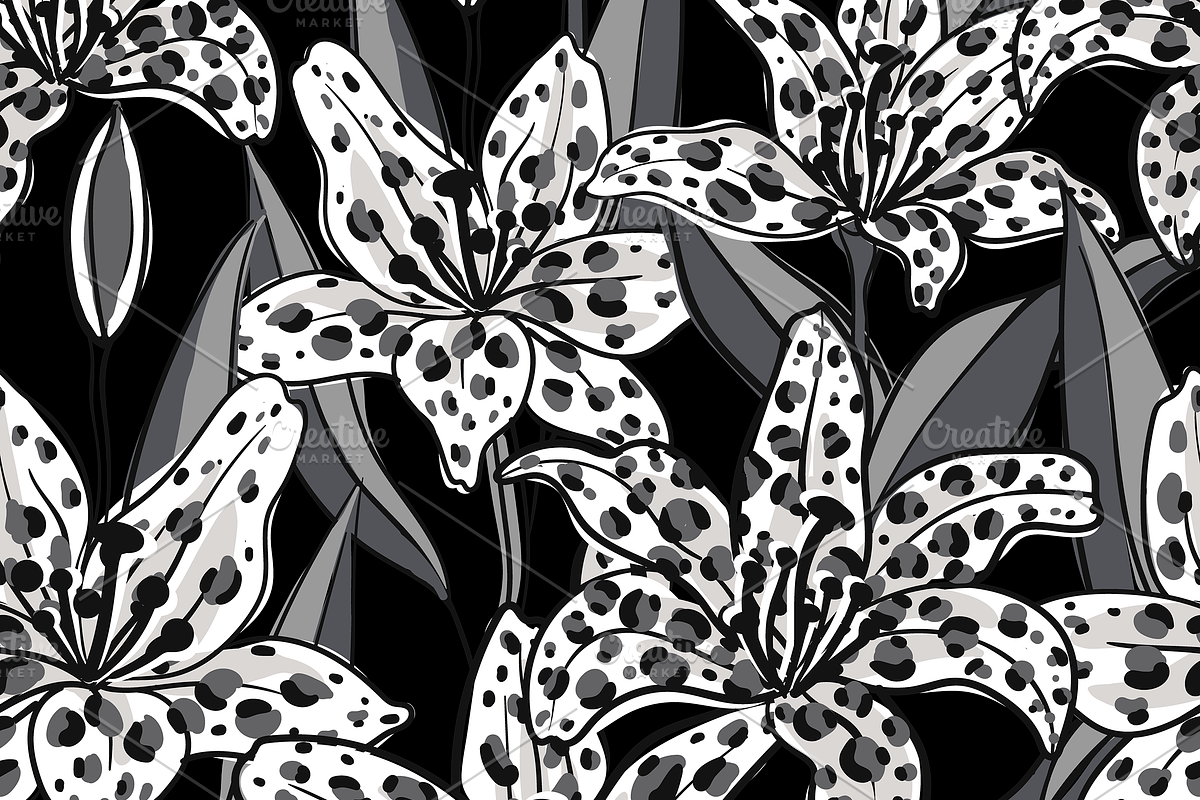 Leopard lily seamless patterns, a Pattern Graphic by Uminoki (Photo 4 of 5)