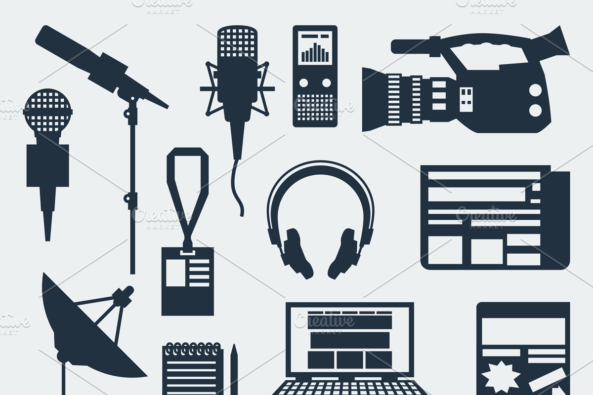 Backgrounds with journalism icons. preview 2