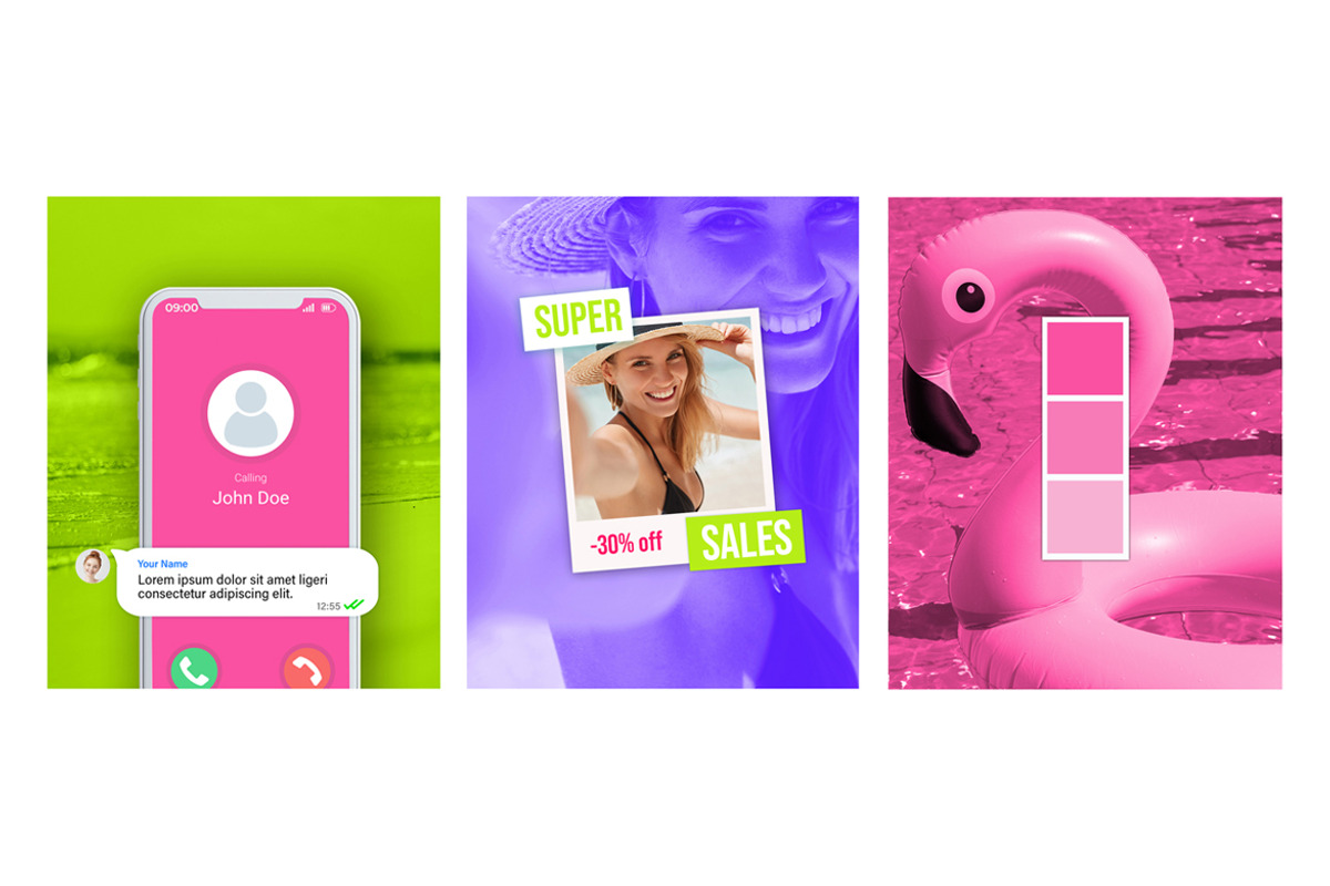 Neon Style Social Media Post Set, a Social Media Template by McLittle Stock (Photo 2 of 3)