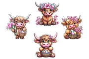 Easter Highland Cow Clipart, an Illustration by Dream Creation (Thumbnail 6 of 6)