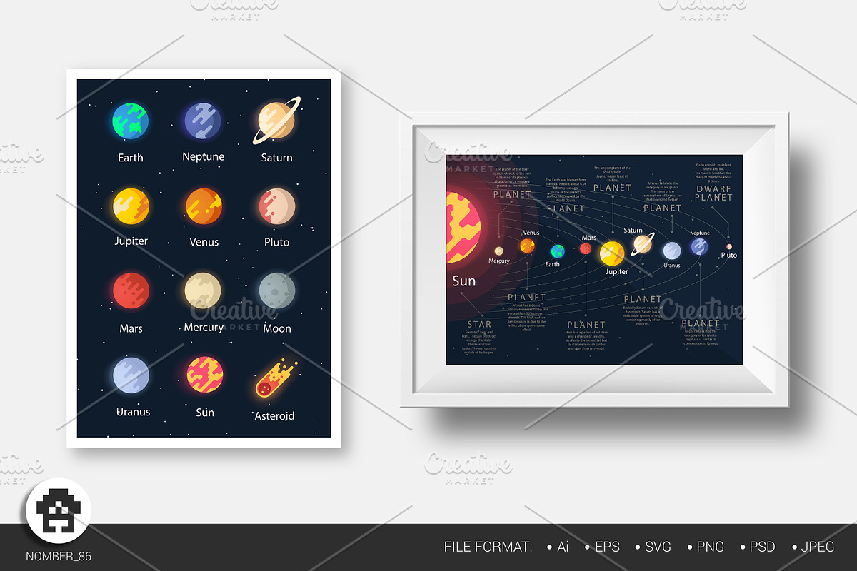Svg planets and moon., an Icon by Nomber_86 (Photo 1 of 3)
