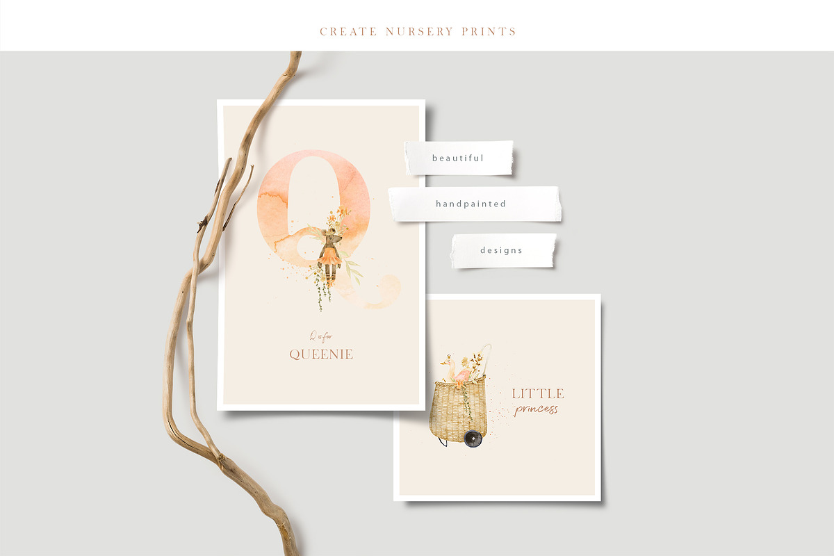 Scandi Nursery Watercolor Collection, a Texture Illustration by Creativeqube Design (Photo 14 of 18)