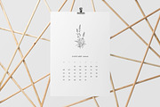 Calendar 2020 Floral Line Art Design, a Templates & Theme by Bordo (Thumbnail 1 of 3)