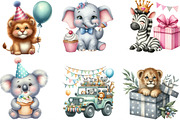Cute Safari Party Animal Watercolor, an Illustration by Designking (Thumbnail 2 of 4)