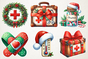 Christmas Nurse Clipart Set, an Illustration by RobertsArt (Thumbnail 7 of 7)