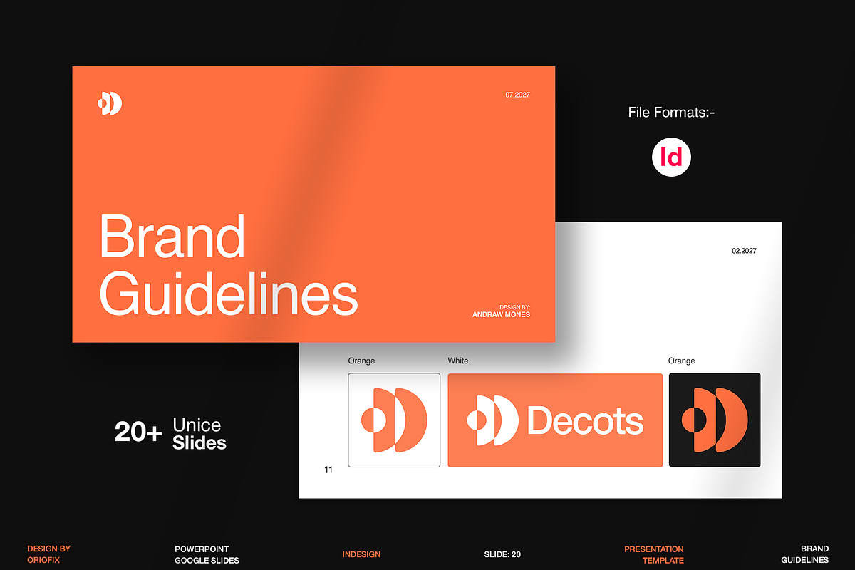 Brand Guidelines Presentation, a Branding & Logo Template by Oriofix (Photo 1 of 9)