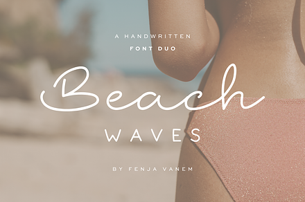Beach Waves | Handwritten Font Duo, a Handwritten Font by Vanem Studio