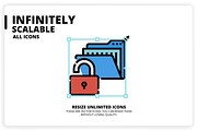 36 Computer Network Icons x 3 Styles, an Icon by monkik (Thumbnail 5 of 6)