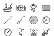 Bundles Set Coffee Roastery Icons, an Outline Icon by adenpinkstore (Thumbnail 8 of 12)