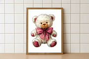 Lovely Teddy Bear Valentine Clipart, an Illustration by Watercolor design (Thumbnail 6 of 6)