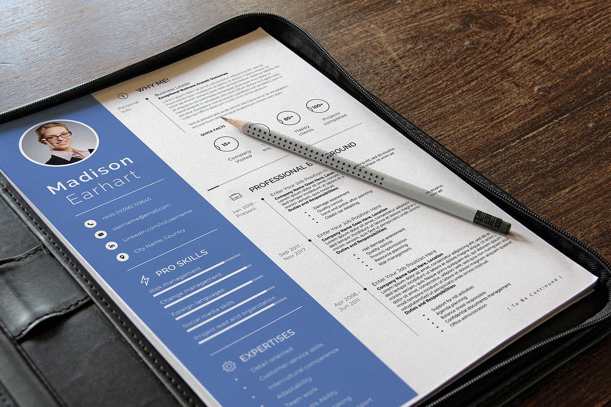 Resume Cv Template Word Apple Pages, a Resume Template by Tbunny (Photo 8 of 9)