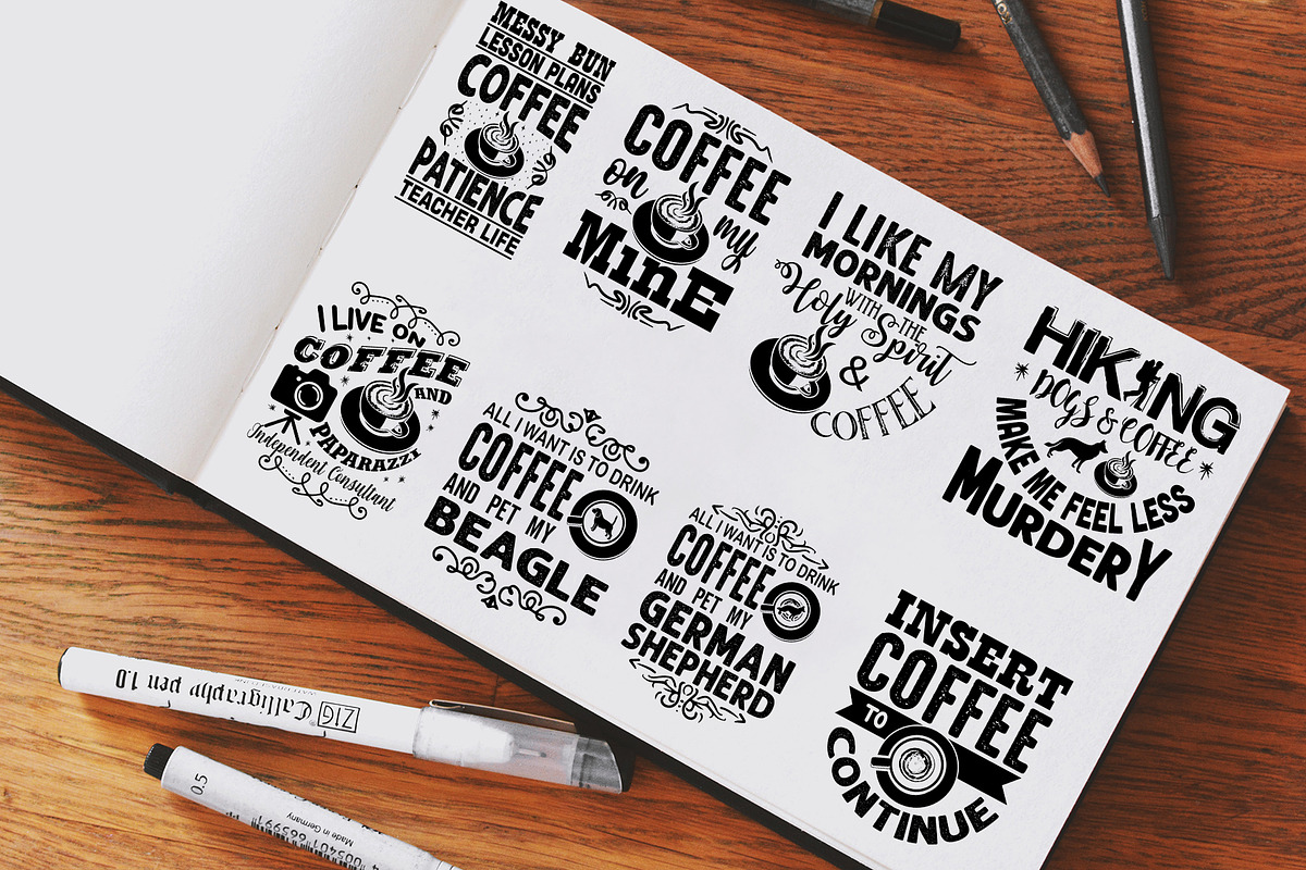 Coffee Quotes V7 SVG DXF PNG EPS, an Illustration by Tosca Digital (Photo 4 of 4)