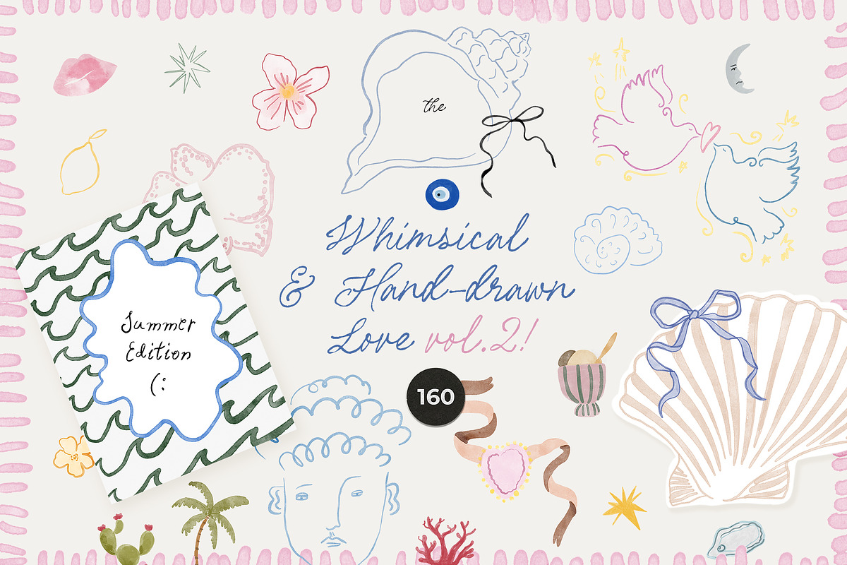 1,000+ Hand-Drawn Whimsical Bundle, a Decorative Illustration by Lana Elanor (Photo 7 of 9)