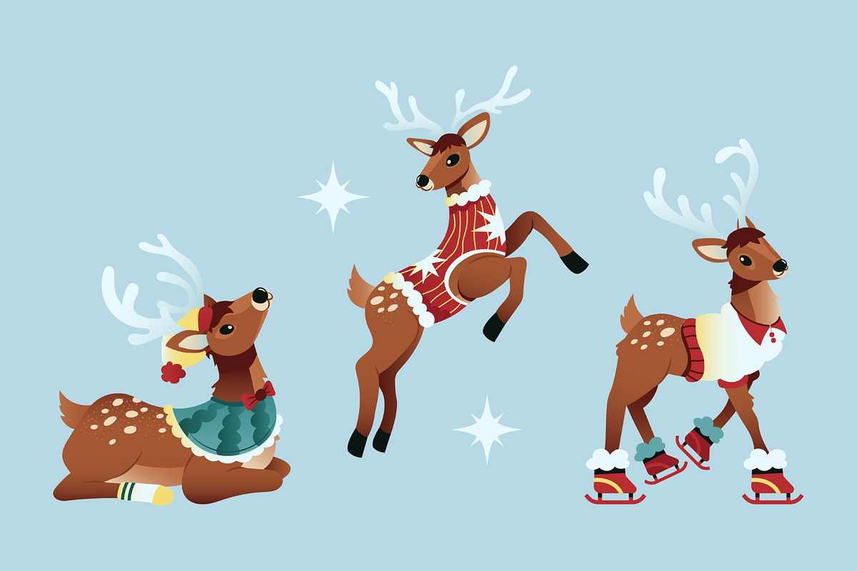 Deer Character Asset Illustration, an Animal Illustration by graphicook (Photo 3 of 3)