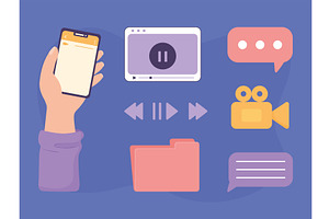 video social media, an Object Illustration by studiogstock