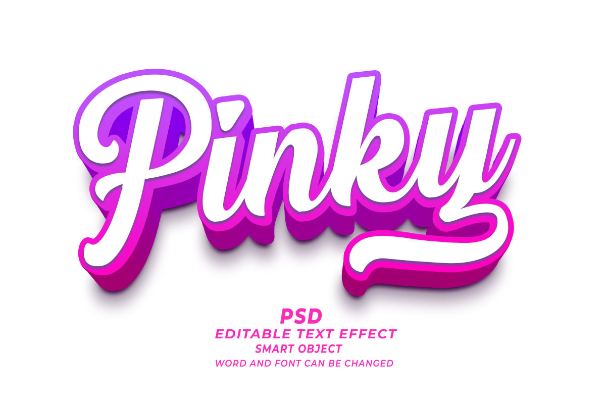 Pinky PSD 3D editable text effect, a Layer Style Add-On by TrueVector