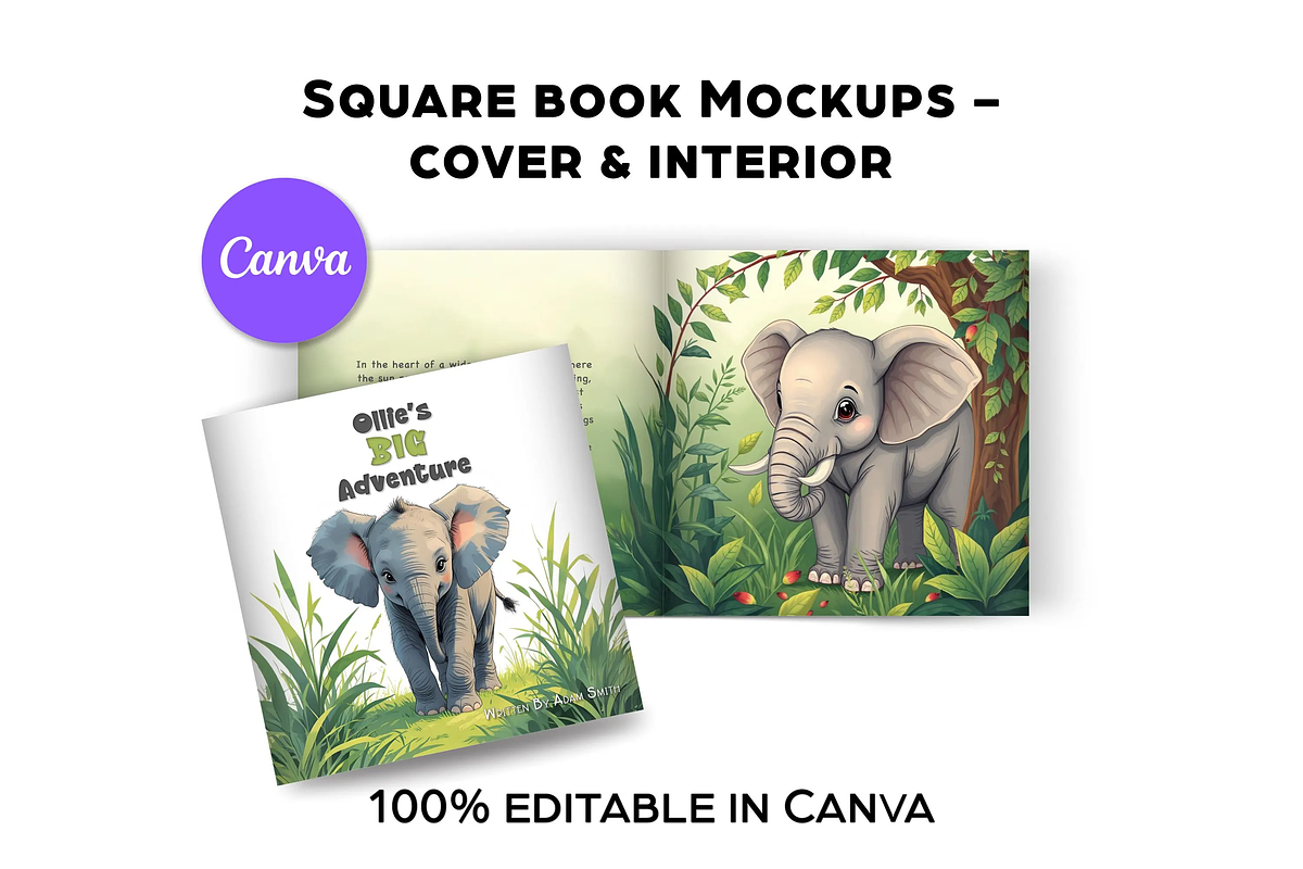 Canva Square Book Mockup Bundle