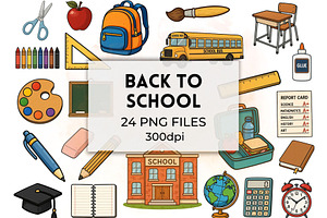 Back to School Clipart Education PNG, an Education Illustration by QM_ART