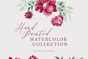 Burgundy and Gold Floral Collection, an Illustration by One and Only Paper (Thumbnail 3 of 6)