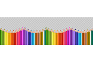 Pencil seamless border for school, an Object Illustration by Frogella