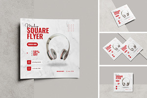 Square Flyer Mockup, an Advertising Mockup by swsi-studio