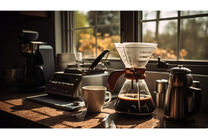 pot empty coffee ai generated, a Food & Drink Photo by pikepicture