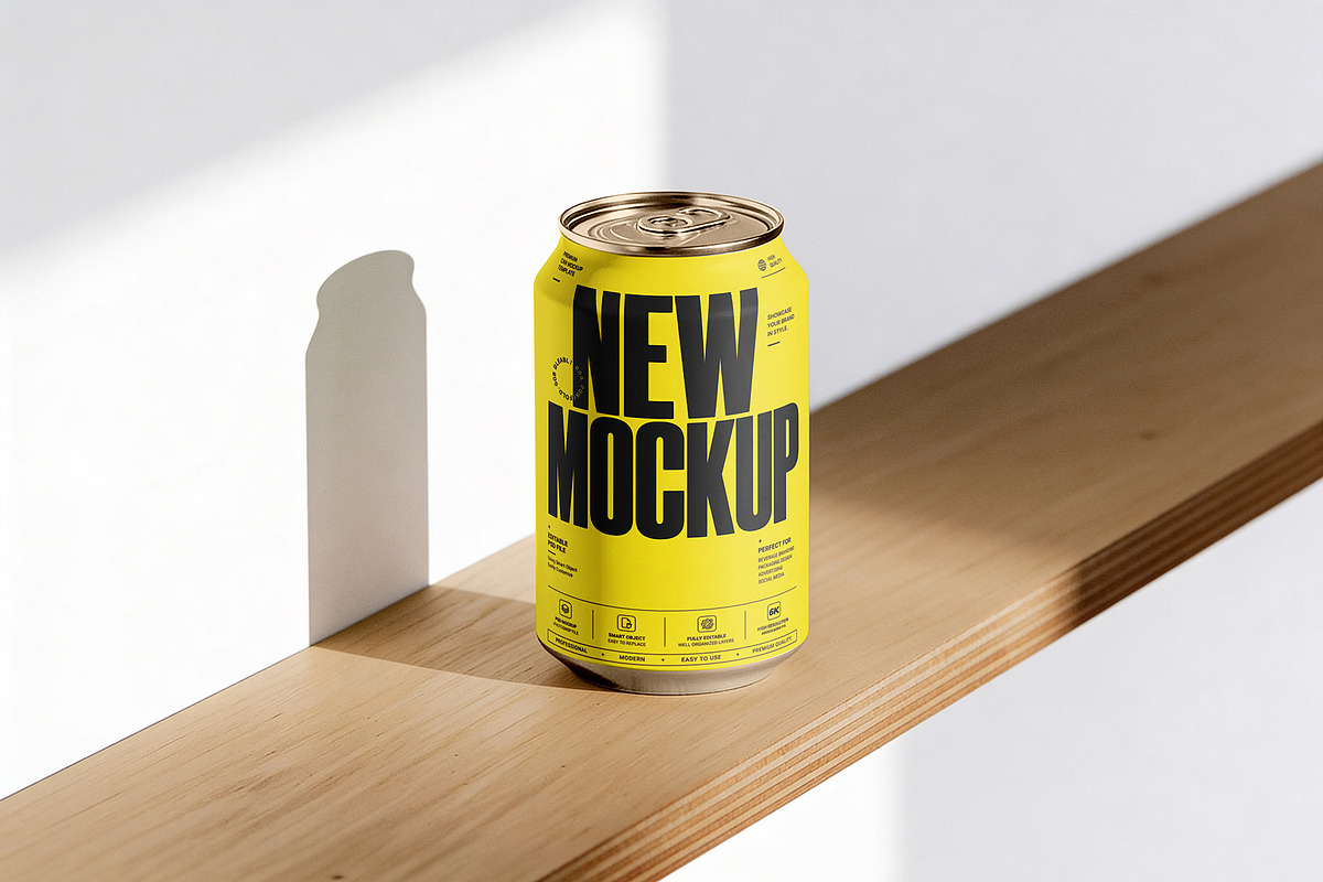 Soda Can Mockup Bundle, a Packaging Mockup by pixelmock (Photo 9 of 12)
