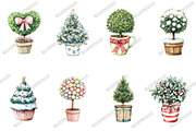 Whimsical Christmas Topiary Trees, an Illustration by designcity5 (Thumbnail 2 of 5)