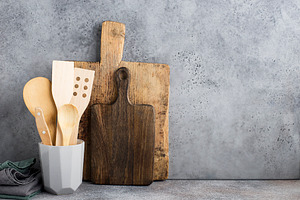 Kitchen shelf gray concrete ceramic stock photo containing background and bowl