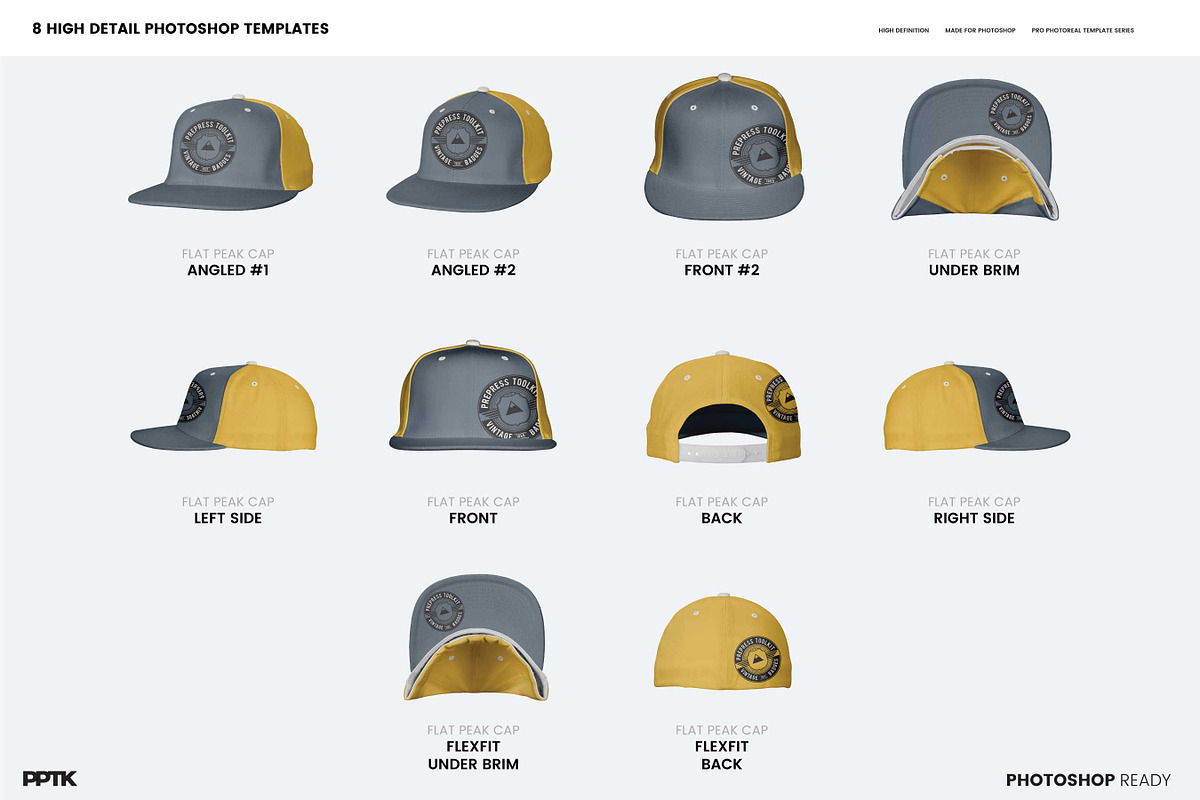 Snapback hat mockup pack, a Hat Mockup by PrePress Toolkit (Photo 2 of 4)
