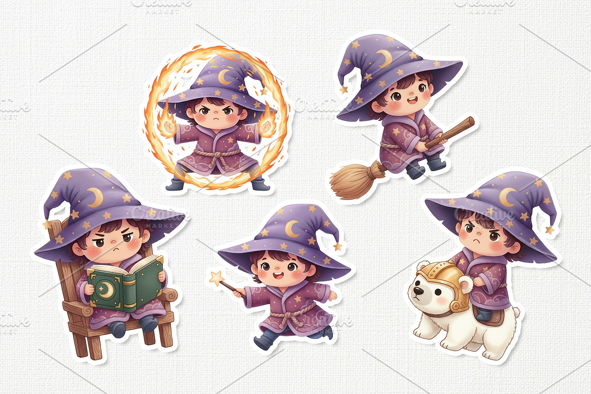 Whimsical Wizard Cute Kids, a Person Illustration by Gohsantosa (Photo 4 of 4)