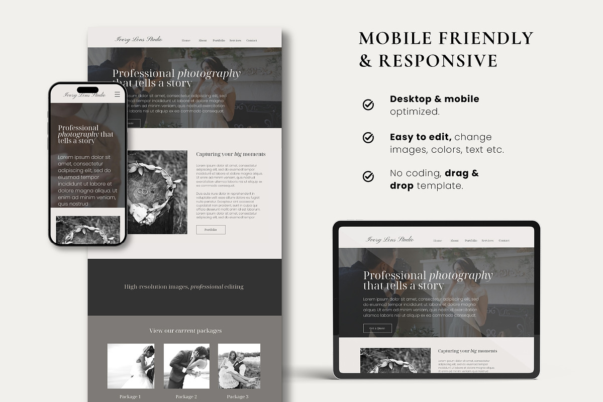 Wix Wedding & Photography Website, a Wix Template by Sky Dore Design (Photo 4 of 11)