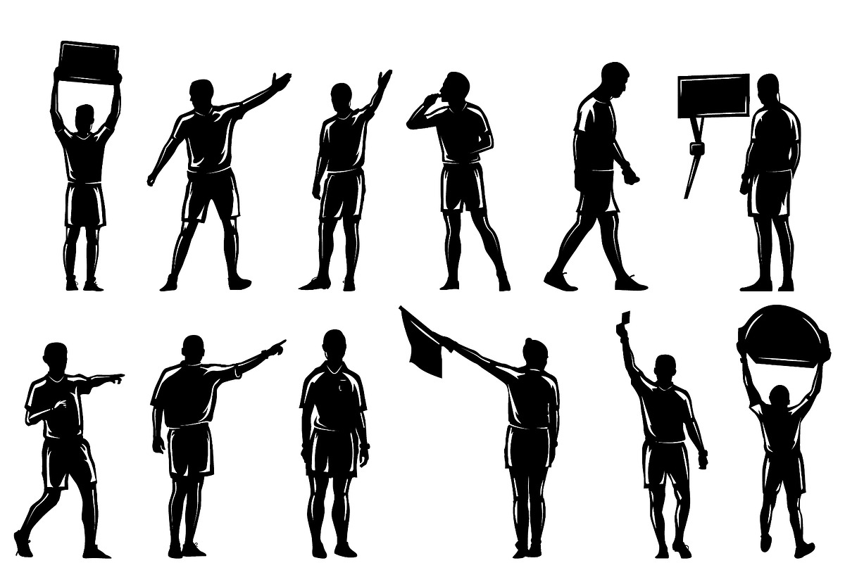 18 soccer referee silhouettes, a Sport Illustration by LogosDen (Photo 3 of 3)