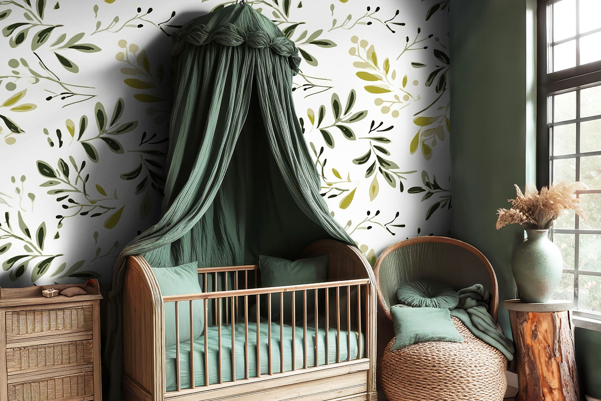 Olive Green Leaves Seamless Pattern, a Pattern Graphic by BrushstrokeArtGB (Photo 3 of 11)