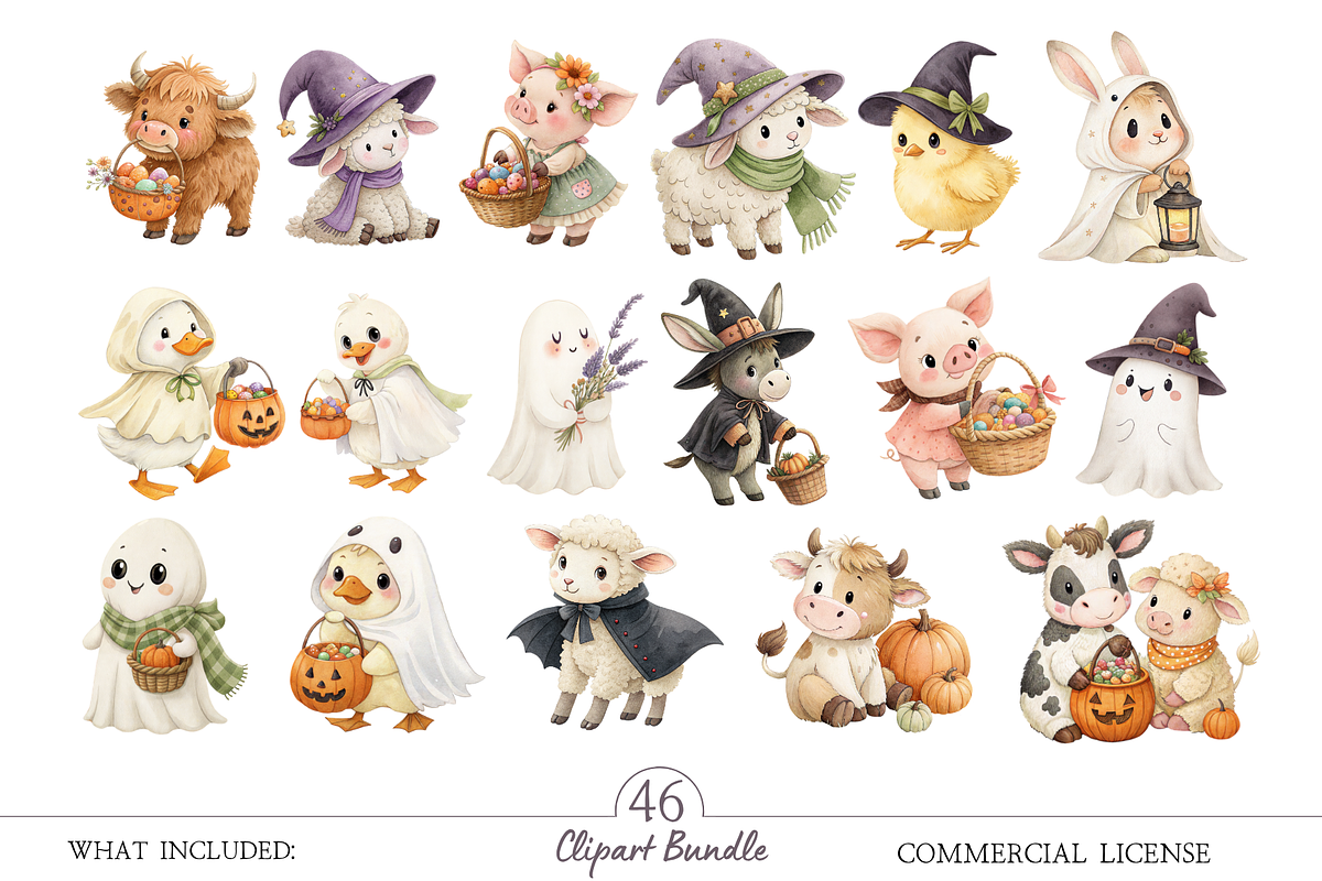 Spooky Cute Halloween Clipart PNG, an Object Illustration by MockupWizard (Photo 2 of 5)