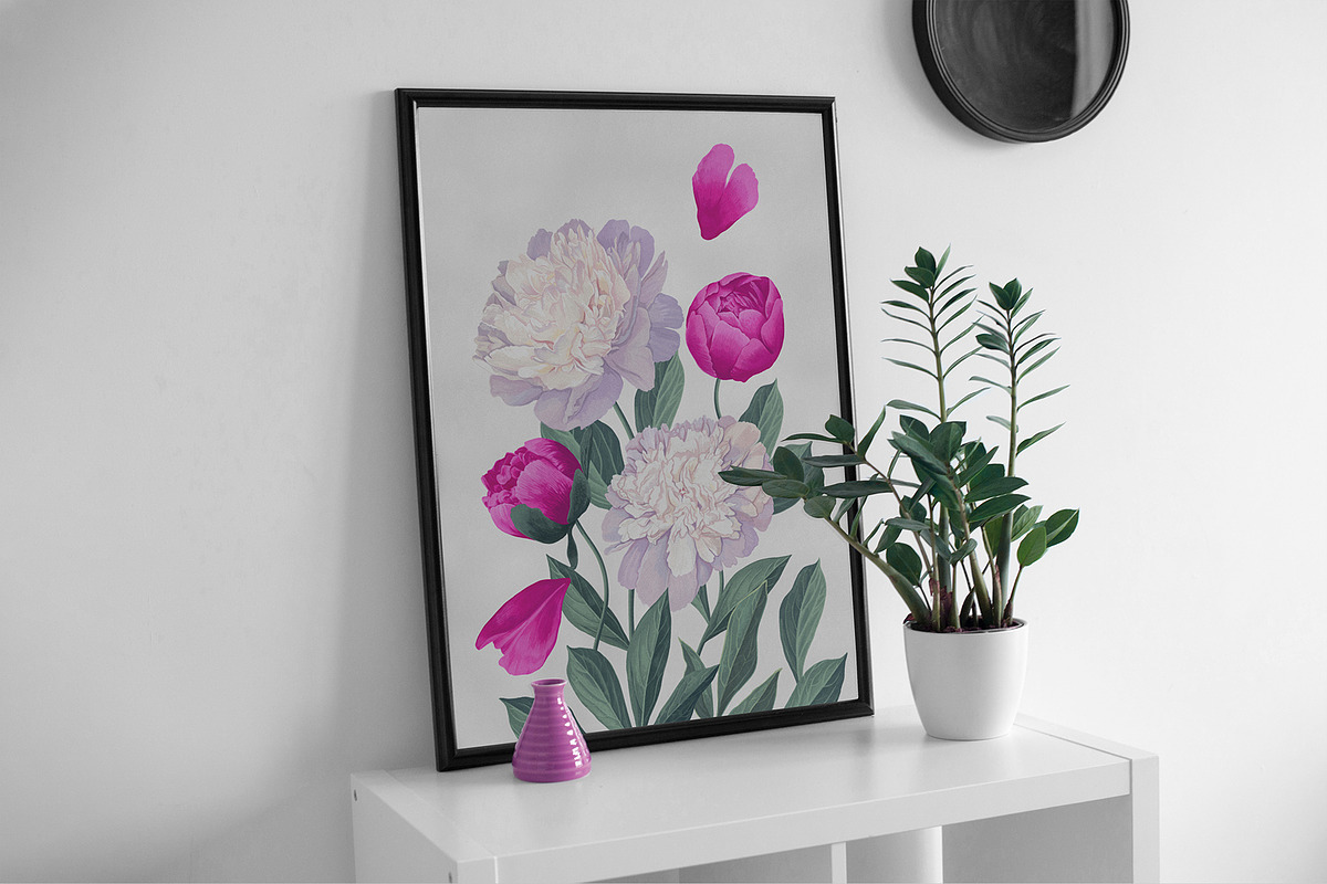 White & Pink Realistic Peonies Set, an Illustration by MarynaPetrovska (Photo 20 of 23)