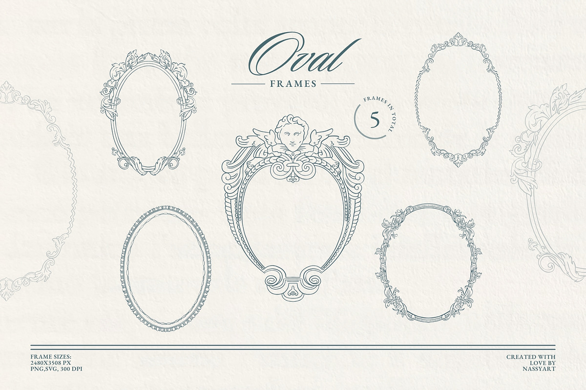 Vintage Chinoiserie Frame Collection, an Illustration by NassyArt (Photo 8 of 22)