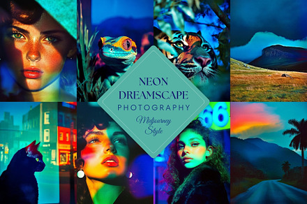 Neon Dreamscape Midjourney Style