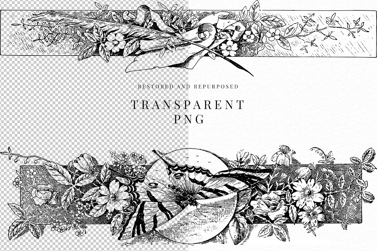 Vintage Corner and Banners, a Decorative Illustration by Century Library (Photo 5 of 5)