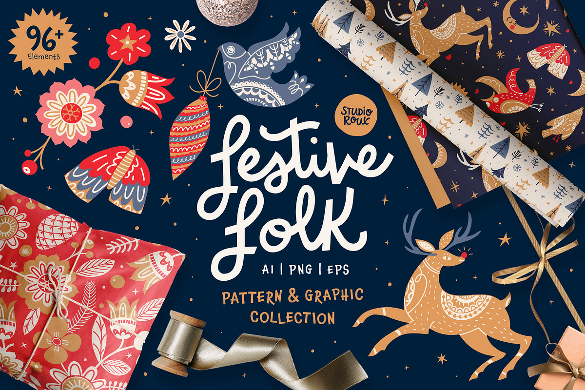 Big Folky Bundle 4 in 1 Vector Set, a Pattern Graphic by rouxsupplyco (Photo 8 of 27)