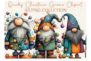 Quirky Christmas Gnome Clipart, an Illustration by DreamCafeArt (Thumbnail 1 of 6)